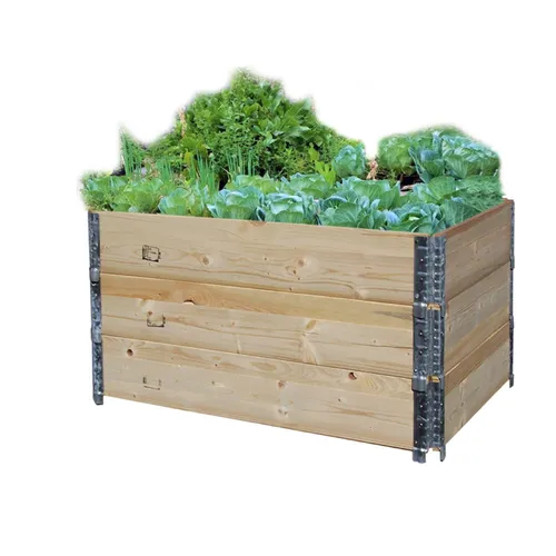 GERSO Hochbeet Holzaufsatzrahmen Set - 3er, 4er, 6er, 9er Palettenrahmen - Hochbeete für Gartenliebhaber, Höhe: 20 cm, ideal zur optimalen Pflanzenpflege und Platzersparnis.