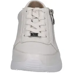 Caprice Sneaker Nappaleder - Elegante Freizeit-Sneaker - Sneaker aus hochwertigem Nappaleder in Weiß, mit 3 cm Blockabsatz und bequemer Schnürung, ideal für stilvolle Freizeitlooks.