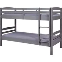Inter Link Etagenbett Lavius – Hochbett mit Rausfallschutz – 90x200 cm aus Kiefernholz - Robustes Hochbett aus grau lackiertem Kiefernholz mit integriertem Rausfallschutz für sichere Nächte. Inklusive zwei Lattenrosten für optimalen Schlafkomfort. Pflegeleicht und wandlungsfähig – kann in zwei separate Betten umgewandelt werden.