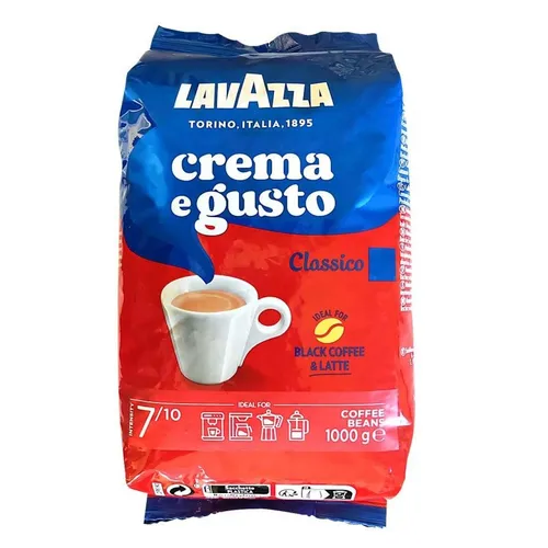 Lavazza Kaffee Crema e Gusto Classico, ganze Bohnen, 1 kg - Aromatischer Kaffee mit Noten von Kakao und Nüssen, ideal für Kaffeevollautomaten und Siebträgermaschinen. Genießen Sie den vollmundigen Geschmack der mittleren Röstung!