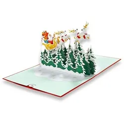 paperdora Weihnachtskarte 3D Pop-Up-Karte „Weihnachten“ mit Umschlag und Wachssiegel - Grußkarte, Weihnachten Geschenk