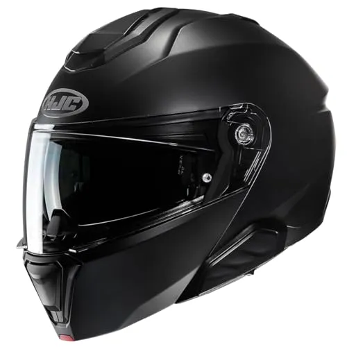 HJC I91 Modular Motorradhelm, Flat Black Matt Größe L - Modularer Motorradhelm in elegantem Schwarz, ideal für Sicherheit und Komfort beim Fahren, geeignet für Männer und Frauen.