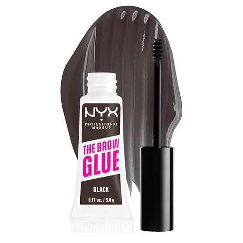 NYX PROFESSlONAL MAKEUP Augenbrauengel für einen Lifting-Effekt, Professional Brow Glue, Instant Styler, Für Augenbrauen wie laminiert, Black