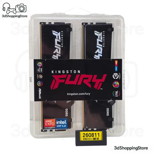 Kingston FURY Beast Schwarz RGB EXPO 64GB DDR5 RAM - 6400MT/s CL32, verbesserte RGB-Beleuchtung und perfekte Übertaktungsstabilität