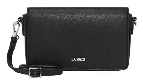 L.CREDI Umhängetasche Jane Clutch Black - Elegante Umhängetasche mit abnehmbarem Schulterriemen und praktischem Kartenhalter für bis zu 6 Karten, ideal für einen stilvollen Abend!
