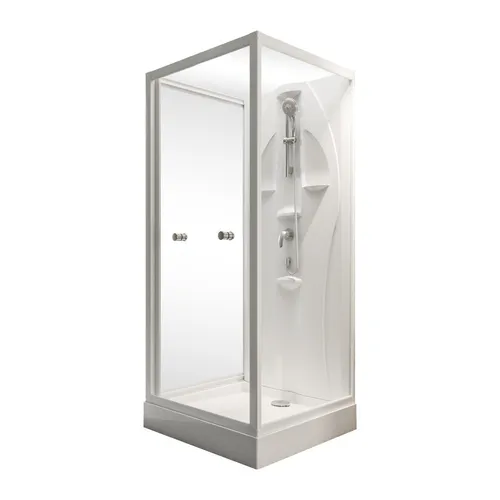 Schulte Komplettdusche Juist 90x90 cm - Duschkabine mit 5 mm Sicherheitsglas, inkl. Duschwanne und Gleittür, ideal für platzsparende Bäder und einfache Selbstmontage.