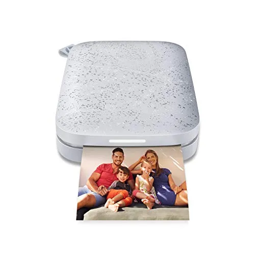 HP Sprocket Mobiler Fotodrucker Luna Pearl - Mobiler Fotodrucker für Social Media, druckt Fotos ohne Tinte in nur zwei Klicks und ermöglicht mehrere Verbindungen über Bluetooth im Partymodus.