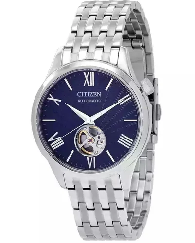 Citizen Edelstahl Open Heart Blaues Zifferblatt Automatik NH9130-84L Herrenuhr