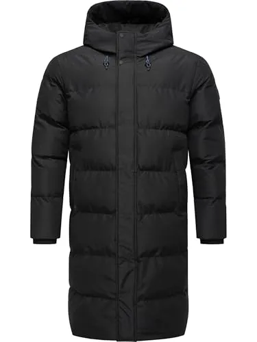 Ragwear Herren Lange Steppjacke Nordwey YOUMODO Black Gr. M - Funktionsjacke aus robustem, wasserdichtem Material mit atmungsaktiver Technologie. Ideal für kalte Wintertage, kombiniert Funktionalität mit modernem Stil und bietet optimalen Tragekomfort.