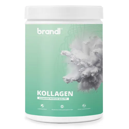 brandl® Premium Kollagen Pulver - Arzneimittel mit hochbioverfügbaren Kollagenpeptiden aus grasgefütterten Rindern, ideal zur Unterstützung von Haut, Knochen und Gelenken – geschmacksneutral und vielseitig einsetzbar.