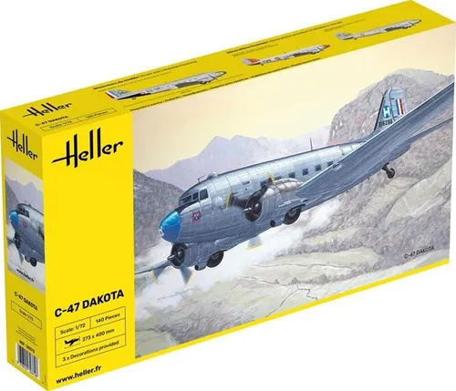 Heller Douglas C-47 Dakota Transportflugzeug 1:72 Bausatz - Flugzeuge, detailreicher 1:72 Bausatz des legendären Transportflugzeugs, perfekt für Modellbau-Enthusiasten und Sammler.