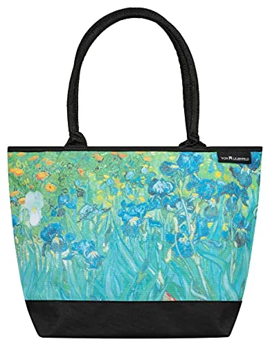 von Lilienfeld Shopper Tasche Iris - Vincent van Gogh Design - Shopper mit kreativem Iris-Motiv von Van Gogh, ideal für den Alltag. Strapazierfähiges Polyester, hohe Farbbrillanz und praktische Innen- und Außenfächer.