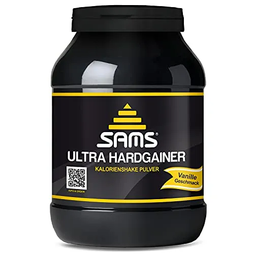 SAM'S Ultra Hardgainer 1050 g Pulver - Kohlenhydrate, kalorienhaltiges Getränkepulver mit Vanillegeschmack, ideal für effektive Gewichtszunahme und Muskelaufbau.