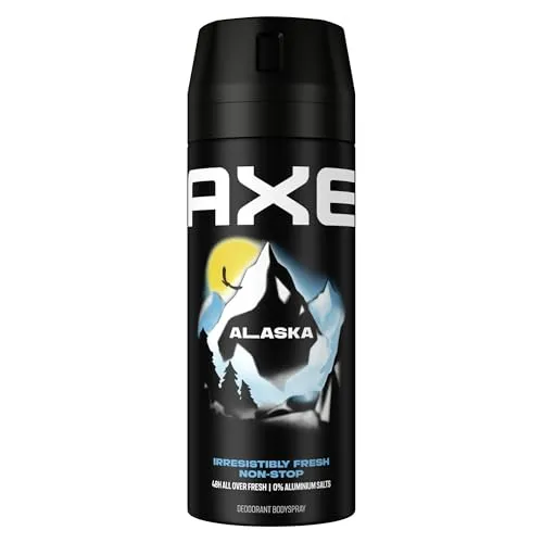 AXE Bodyspray Alaska - 150 ml Sprühdose - Deo Spray für langanhaltenden Schutz bis zu 48 Stunden, mit unwiderstehlichem Duft und antibakteriellen Wirkstoffen gegen Körpergerüche.