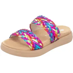 Pantolette REMONTE - Damen, Gr. 38, bunt, Lederimitat mit Flechtoptik - Pantoletten von Remonte aus Lederimitat mit bequemen Softfußbett und 3,5 cm Plateauhöhe, ideal für den Sommer und lässige Outfits.