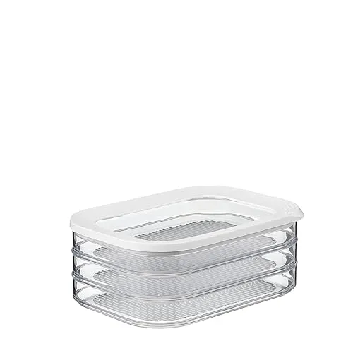 Mepal Aufschnittbox Modula 550/3 - Frischhaltedosen mit 3 luftdicht schließenden Schalen, ideal zur Aufbewahrung von Wurst und Käse, BPA-frei und spülmaschinenfest.