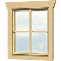 SKANHOLZ Einzelfenster beige, 57,5x70,5cm - Zubehör für Gartenhäuser, mit Dreh-Kipp-Funktion und Echtglas-Scheiben für optimale Lichtverhältnisse und Flexibilität.
