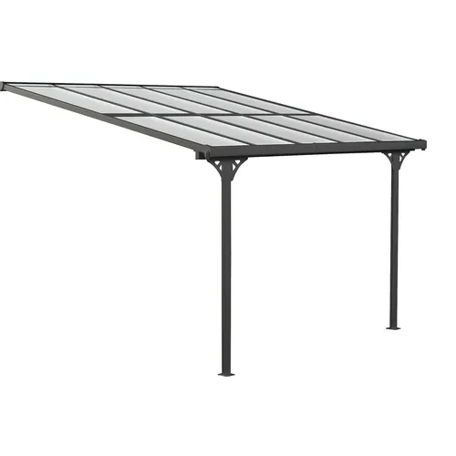 Tchibo Terrassenüberdachung 313x300x270cm - anthrazit - Außenanbau mit flexibler Ständer- und Firsthöhe, massive Aluminiumkonstruktion für langlebige Nutzung ohne Rost oder Verwitterung, einfache Selbstmontage.