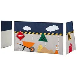 Hoppekids Vorhang für Spielbett 70x160  Construction , mehrfarbig , Maße (cm): B: 300 H: 72