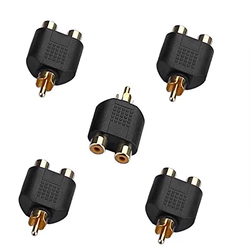 Sienoc 5PK Audio Cinch Y-Adapter VERTEILER Splitter 2*Chinch BUCHSE AN 1*RCA STECKER