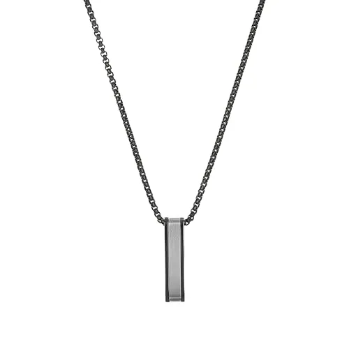 Tom Tailor Edelstahl Kette mit Anhänger für Herren, 55+5 cm, Bicolor - Elegante Kette aus hochwertigem Edelstahl für stilbewusste Herren. Mit 55+5 cm Länge und praktischem Karabinerverschluss für optimalen Tragekomfort. Ideal als Geschenkidee für besondere Anlässe.