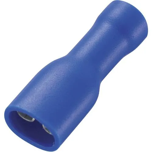 TRU COMPONENTS 737792 Flachsteckhülse Steckbreite: 4.8 mm Steckdicke: 0.5 mm 180 ° Vollisoliert Blau 50 St.