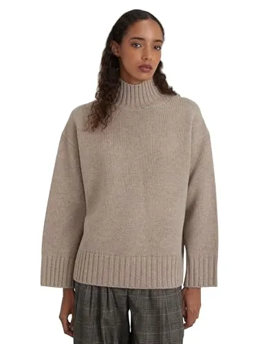 Style & Republic Damen Oversize Rollkragenpullover aus Wolle & Kaschmir - Eleganter Oversize Rollkragenpullover, gefertigt aus 90% Wolle und 10% Kaschmir. Weich und atmungsaktiv, ideal für stilvolle Looks im Herbst und Winter.