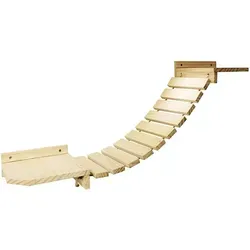 Wand Katzen Hängebrücke - Kletterbrücke für Katzen - Kletterwand aus natürlichem Holz, 55 cm lang und 22 cm breit. Ideal für aktive Katzen, um sicher zu klettern und zu spielen. Perfekt für kreative Wohnraumgestaltung.