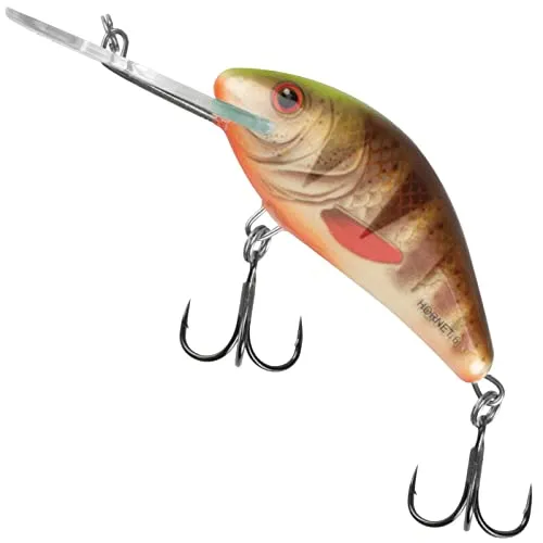 Salmo Hornet Wobbler, Salmo Farben:Spotted Brown Perch, Länge/Gewicht/Laufverhalten/Tauchtiefe:6cm / 10g / schwimmend / 2.0-5.6m