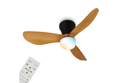 Briloner Leuchten LED Deckenleuchte mit Ventilator und Fernbedienung - Moderne Deckenleuchte mit integriertem Ventilator für angenehme Raumtemperatur. CCT Farbtemperatursteuerung von Warm- bis Kaltweiß, ideal für Schlafzimmer, Wohnzimmer und Küche. Einfache Bedienung über Fernbedienung.