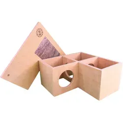 Getzoo Nagerhaus Eckhaus Murmel mit Schieferdach - Tierhäuser mit geräumigem Dreikammernsystem, ideal für Hamster und Gruppentiere. Das platzsparende Eckdesign und abnehmbare Dach erleichtern die Reinigung und sorgen für ein kuscheliges Zuhause.