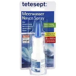 Tetesept Meerwasser Nasenspray - Arzneimittel zur Befeuchtung und Reinigung der Nase, ideal bei trockenen Umgebungen. Schützt die Nasenschleimhaut mit naturreinem Meerwasser.