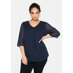 Sheego Tunika Große Größen im Lagenlook, mit Chiffon blau 58