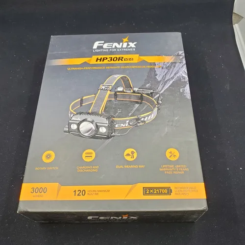 Fenix Stirnlampe HP30R V2.0 LED - 3.000 Lumen, USB, Akku - Stirnlampen mit bis zu 3.000 Lumen Lichtleistung und Powerbank-Funktion für mobiles Laden. Ideal für Outdoor-Aktivitäten und Notfälle.