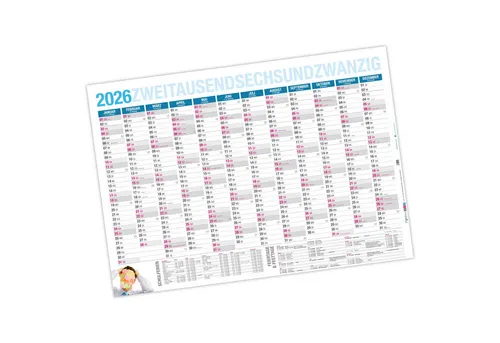 itenga Wandkalender ITENGA Jahresplaner 2026 Wandkalender DIN A0 (118,9 x 84,1 cm) 250g/m²