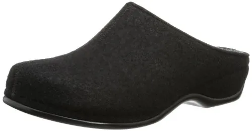 Berkemann Damen Florina Pantoffeln, Schwarz - Komfort für Ihre Füße - Hausschuhe mit hochwertigem Filz und HiTec-Fleece-Fußbett, bieten optimale Wärme und Gelenkentlastung für ein angenehmes Tragegefühl.