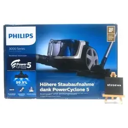 PHILIPS PowerPro Compact Staubsauger - Kabellos, Leicht und Beutellos, 900 W Saugleistung mit Allergy H13 HEPA-Filter für hygienische Reinigung