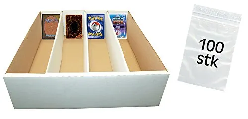 CAGO Unbekannt Riesen Deck-Box + 100 Beutel (weiß) für 4000 Karten (Magic / Pokemon / YuGiOh)