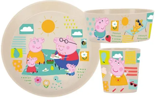 KOZIOL Geschirr-Set 'Connect Peppa Pig' 3-teilig - 3-teiliges Kindergeschirrset von Koziol mit niedlichem Peppa Pig Design, ideal für kleine Fans und perfekt für den täglichen Gebrauch.