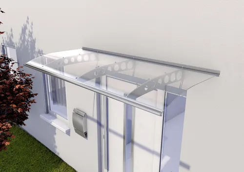 Gutta Vordach PT/ET 200 Edelstahl, Acrylglas klar - Türen - Hochwertiges Vordach aus Edelstahl mit klarem Acrylglas, bietet optimalen Wetterschutz und stilvolle Optik für Eingangsbereiche.