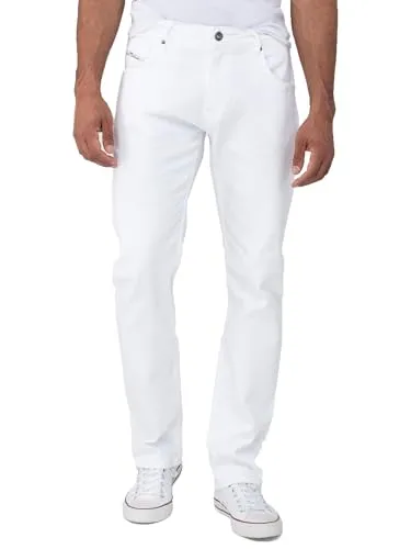 Rock Creek Herren Jeans Regular Fit Baumwolle Männer Hose Denim Straight Cut Stonewashed RC-2442 Weiß W31 L32 - Klassische Herrenjeans im Regular Fit mit geradem Schnitt – ideal für den Alltag. Robuster Denim sorgt für Langlebigkeit und angenehmen Tragekomfort. Praktischer 5-Pocket-Style mit modischem Stonewashed-Effekt, erhältlich in verschiedenen Größen.