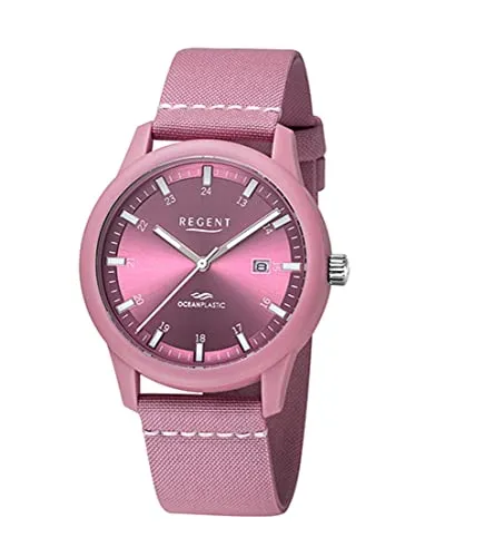 Regent Herren Analog Quarz Uhr mit Ocean-Plastic Armband 11110914 - Armbanduhren für Herren, umweltfreundliches Design aus recyceltem Meeresplastik, wasserdicht bis 10 bar – perfekt zum Schwimmen und Schnorcheln.