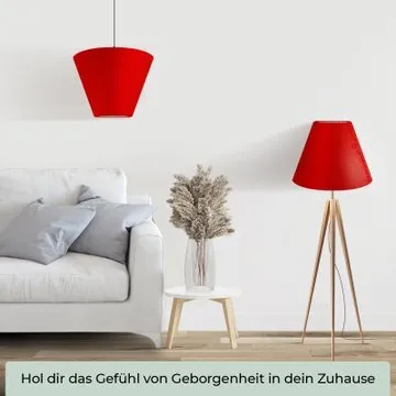 Wogati® Premium Lampenschirm E14/E27 Baumwolle | Rot / Größe: M
