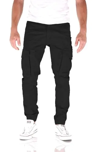 JACK & JONES Paul Flake Cargo Tapered Fit Herren Jeans - Black Beauty, W28/L30 - Lässige Cargohose in eleganter Optik mit praktischen Seitentaschen. Tapered Fit für einen modernen Look und angenehmen Tragekomfort.