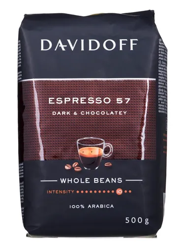 Davidoff Espresso 57 Intense Kaffeebohne 500 g - Kaffee, intensiver Geschmack für Espresso-Liebhaber, 100% Arabica-Bohnen für ein vollmundiges Aroma.