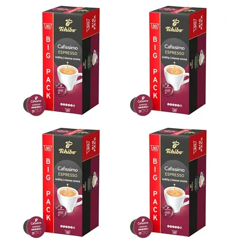 Tchibo Cafissimo Vorratsbox Espresso kräftig – 120 kostenlose nachhaltige Kaffeekapseln mit intensivem Aroma und Premium Qualität
