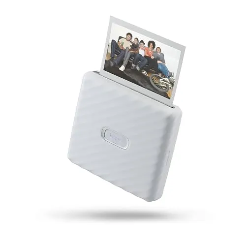 INSTAX LINK Wide Smartphone Printer - Tragbarer Fotodrucker in Ash White, kreative Druckerlebnisse mit QR-Code Modus und über 30 Vorlagen
