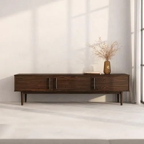 IDIMEX Lowboard TECCA – Massivholz TV-Schrank mit 3 Türen - Stylisches Lowboard aus robustem Kiefernholz (180 x 48 x 41 cm) – ideal für viel Stauraum und große TVs. Die warme Holzoptik schafft eine gemütliche Atmosphäre und passt perfekt in jedes Wohnzimmer.