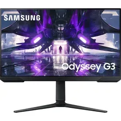 Samsung Odyssey G3 G32A 27" FHD Monitor - 27" Full HD Gaming Monitor mit 144 Hz Bildwiederholrate für ruckelfreies Spielen und beeindruckende Grafik in Schwarz.