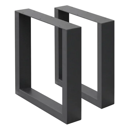 ECD Germany Tischbein - 2x Tischkufen aus pulverbeschichtetem Stahl - Tischbeine aus robustem Metall im modernen Industriedesign, ideal für kreative Möbelgestaltungen. Maße: 30 cm Breite und 43 cm Höhe.
